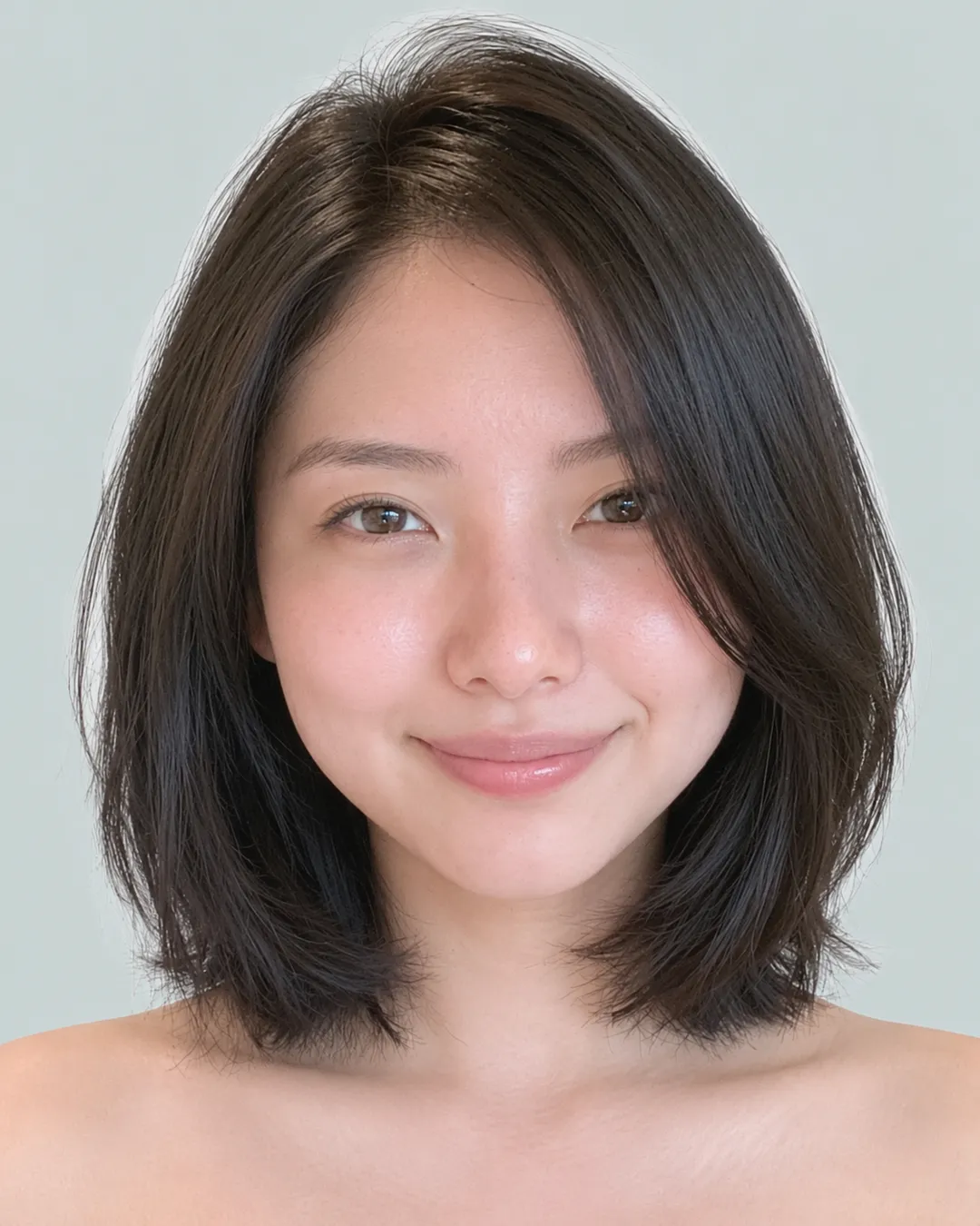 前长后短菱形短波波(黑发)