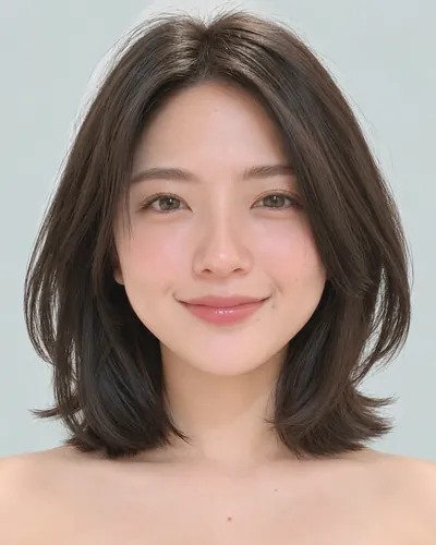 前长后短菱形短波波（黑发）